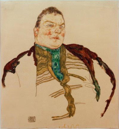 Retrato de um homem gordo de Egon Schiele