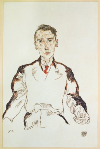 Retrato do Dr. Heinrich Rieger (guache, aguarela e lápis) de Egon Schiele