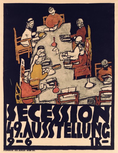 Cartaz publicitário Secession 49 Exhibition de Egon Schiele