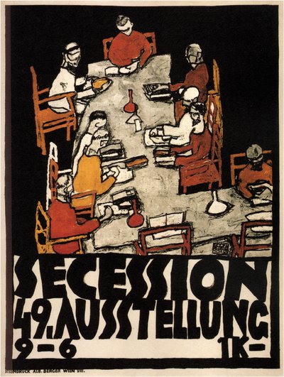 Cartaz da 49ª Exposição da Secessão de Viena, 1918 de Egon Schiele