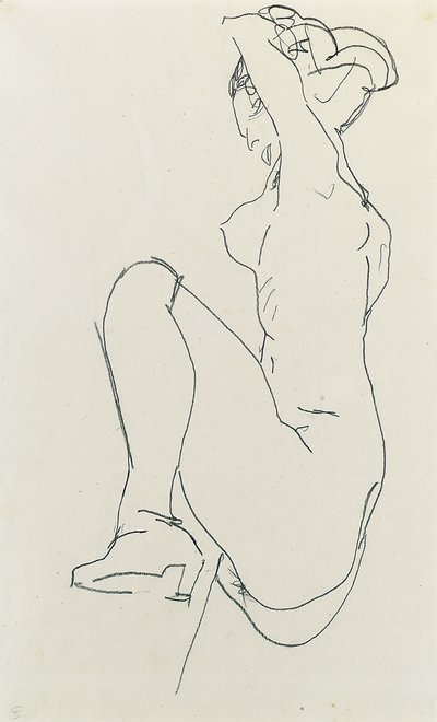 Prostrado nu feminino, 1913 de Egon Schiele