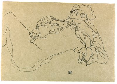 Nu feminino reclinado, 1914 de Egon Schiele