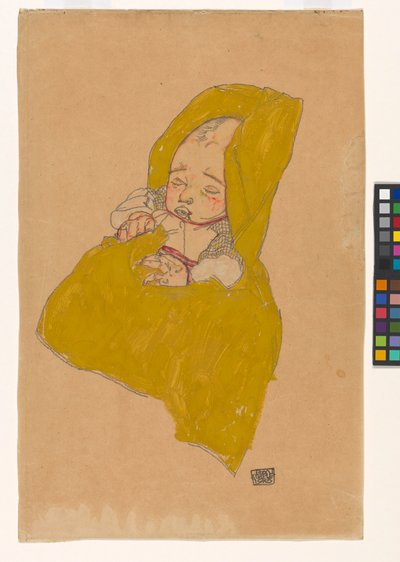 Säugling im Wickelpolster de Egon Schiele