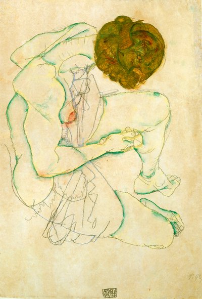 Mulher nua sentada, 1914 de Egon Schiele