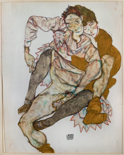 Casal sentado de Egon Schiele