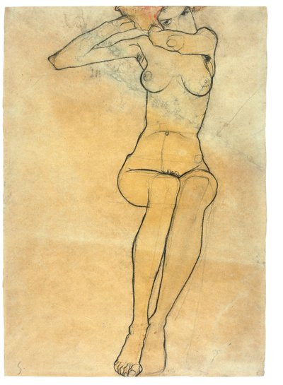 Nu sentado, 1910 de Egon Schiele