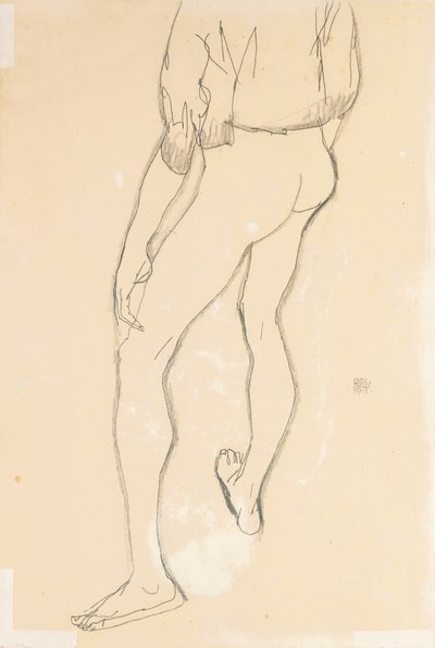 Nu masculino em pé, 1913 de Egon Schiele