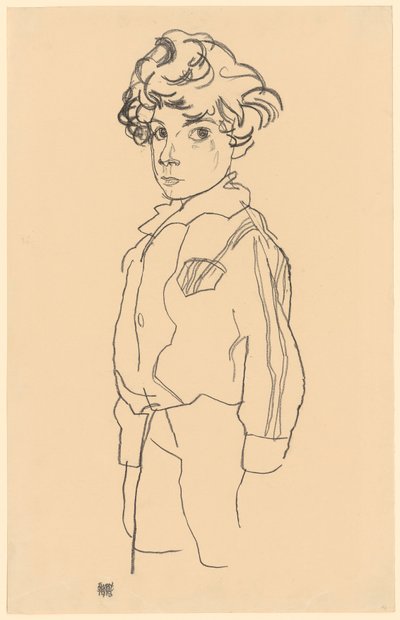 Menino em pé de Egon Schiele
