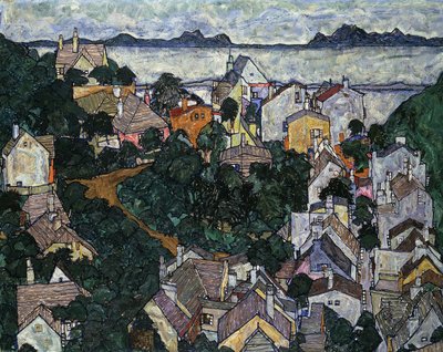 Paisagem de verão; Paisagem de verão, 1917 de Egon Schiele