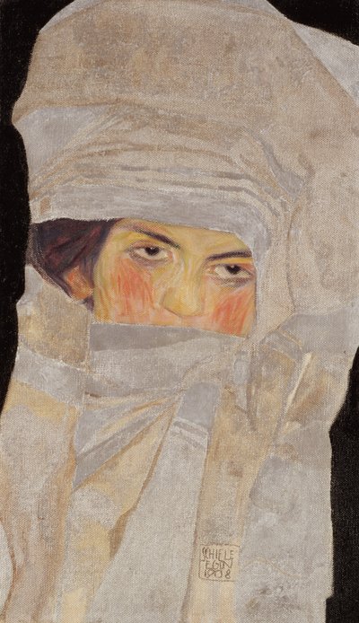 A irmã do artista, Melanie, 1908 de Egon Schiele