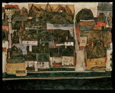 A pequena cidade IV (pintura sobre tela) de Egon Schiele