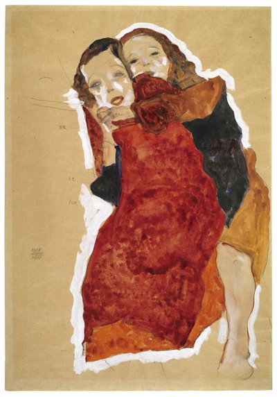 Duas meninas par Schiele, Egon (1890-1918) de Egon Schiele