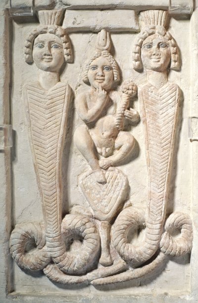 Harpocrates em Lotus, Coptic (calcário) de Egyptian