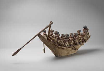 Barco funerário modelo, de Beni Hasan, provavelmente o Império do Meio, c.2060-1786 (mídia mista) de Egyptian