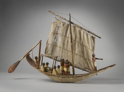 Barco funerário modelo, de Beni Hasan, provavelmente o Império do Meio, c.2060-1786 (mídia mista) (ver também 419821) de Egyptian