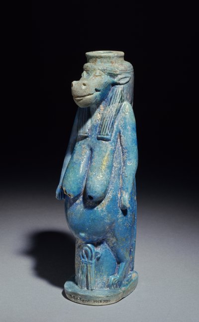 Taueret, a deusa dos hipopótamos, provavelmente do período tardio, c.664-332 aC (faiança de faiança vitrificada) de Egyptian