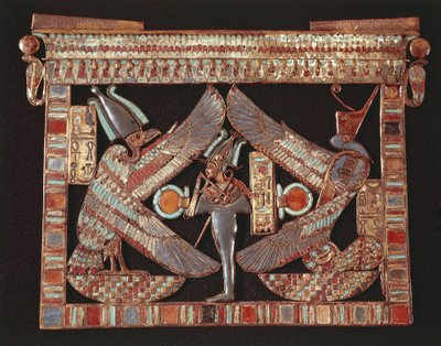 Placa mamária representando Osíris sobre fundo preto de Egyptian 18th Dynasty