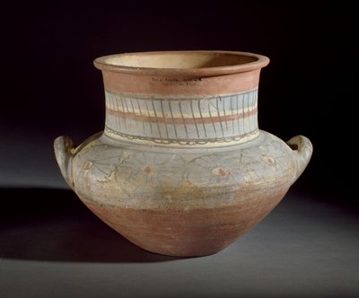 Jarra decorada com alças, Amarna, século 14 aC (cerâmica) de Egyptian 18th Dynasty