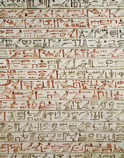Detalhe do Livro dos Mortos, do Túmulo de Tutmés III (c.1504-1450 aC) (mural) de Egyptian 18th Dynasty