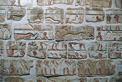 Egipto, Tebas, Luzor, Templos de Karnak, Muro de Talatat do templo de Amenhotep IV de Egyptian 18th Dynasty