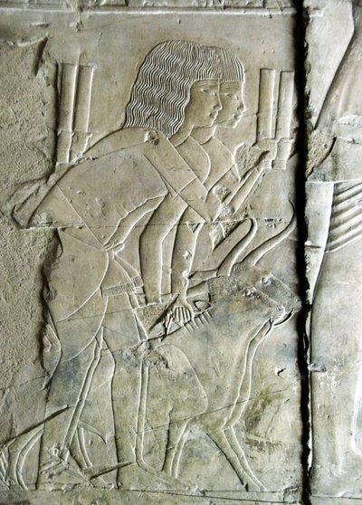 Antiquite egípcio: conecta desde o túmulo de Kha em Het (Khaemhat) inspetor de sótãos e escriba à corte de Amenophis III (TT57) representando homens oferecendo cabeças de beterraba como oferenda. 18ª dinastia. 1530-1290 AC. Vallee des Nobles. Luxor, Cisjor de Egyptian 18th Dynasty