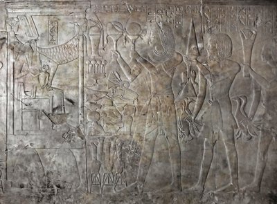 Antiquite egípcio: relevo da tumba de Kha em Het de Egyptian 18th Dynasty