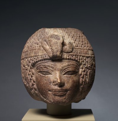 Chefe de Amenhotep III usando a peruca redonda, c.1391-1353 aC de Egyptian 18th Dynasty