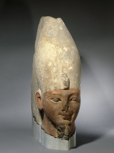 Chefe de um rei da Décima Primeira Décima Primeira Dinastia, c. 1539-1493 aC (arenito) de Egyptian 18th Dynasty
