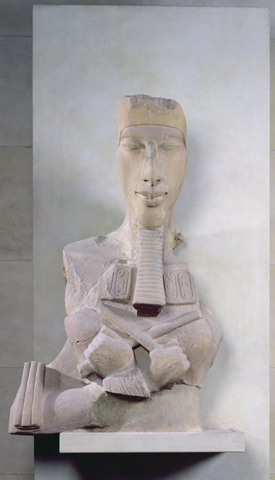 Osirid pilar de Amenophis IV (Akhenaton) de Karnak, período de Amarna, Novo Reino, c.1353-37 aC (arenito) de Egyptian 18th Dynasty