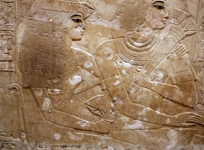 Ramose e sua esposa (alívio) de Egyptian 18th Dynasty