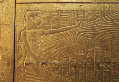 Relevo no painel exterior posterior da segunda capela funerária, Tesouro de Tutankhamon, Egipto, Civilização egípcia, Novo Reino, Dinastia XVIII de Egyptian 18th Dynasty
