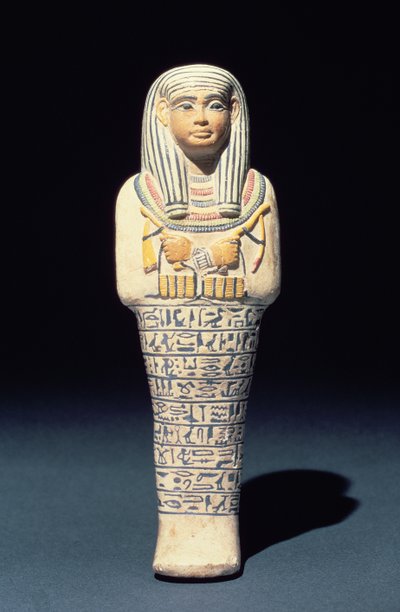 Shabti de Sati, possivelmente de Saqqara, New Kingdom) (faiança policromada) de Egyptian 18th Dynasty