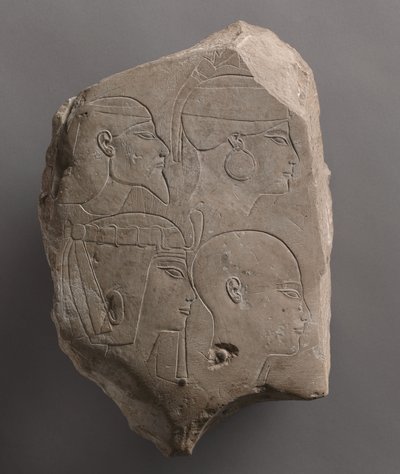 Peça experimental trabalhada em ambos os lados, c.1391-1353 aC de Egyptian 18th Dynasty