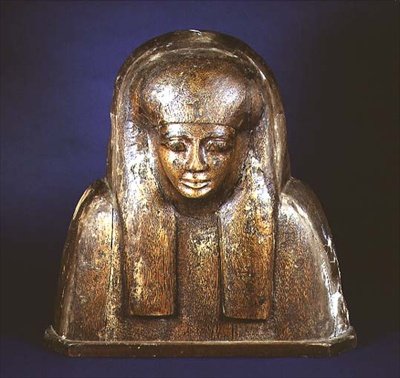 Parte superior de uma tampa do caixão de Tebas de Egyptian 18th Dynasty