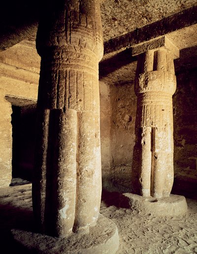 Vista, de, a, túmulo, capela, de, Meryre, novo, reino de Egyptian 18th Dynasty