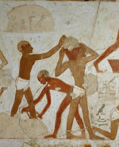 Trabalhadores que carregam e transportam materiais de Egyptian 18th Dynasty