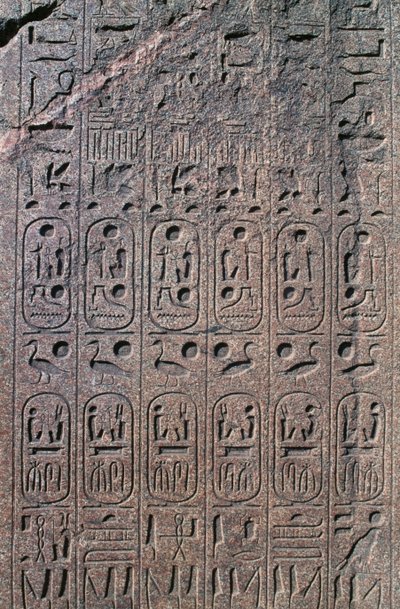 Bloco com relevos e inscrições, Grande Templo de Amon, Tanis, Egipto, Novo Reino, Dinastia XIX de Egyptian 19th Dynasty