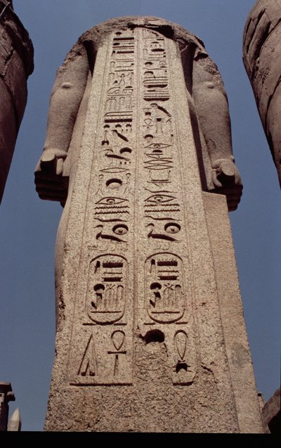 Coluna, com, braços, descrevendo, a, cartouche, de, ramesses ii, (1298-32, BC), novo, reino, c.1297-1185, bc de Egyptian 19th Dynasty