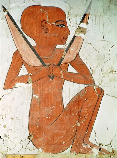 Divindade de Naos, do túmulo de Nefertari, Novo Reino (pintura de parede) de Egyptian 19th Dynasty
