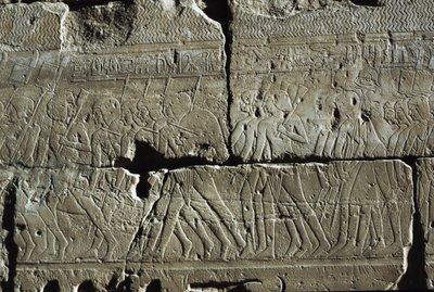 Relevo, Templo de Amon, Luxor, antiga Tebas (Lista do Património Mundial da UNESCO de Egyptian 19th Dynasty