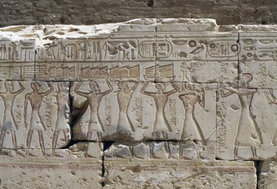 Relevo, Templo de Ramsés II, Abydos, Egipto, Civilização egípcia, Novo Reino, Dinastia XIX (foto) de Egyptian 19th Dynasty