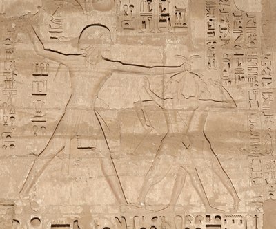 Cena do massacre dos inimigos, Templo de Hórus, Edfu de Egyptian 19th Dynasty