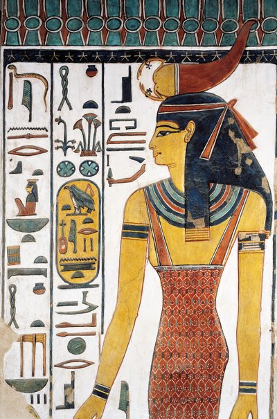 A deusa Selkis, fresco, entrada do vestíbulo, Túmulo de Nefertari (QV66), Vale das Rainhas, Tebas (Lista do Património Mundial da Unesco) de Egyptian 19th Dynasty
