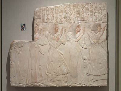 Relevo da tumba do médico chefe Amenhotep e família, c.1279-1257 aC de Egyptian 19th Dynasty