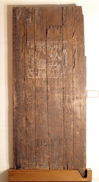 Porta de madeira do túmulo de Khonsuhotep New Kingdom, c.1285 aC (madeira) de Egyptian 19th Dynasty