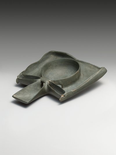 Prato de Libação com representação de Ka-Arms Apresentando um Ankh-Sign (greywacke) de Egyptian 1st Dynasty