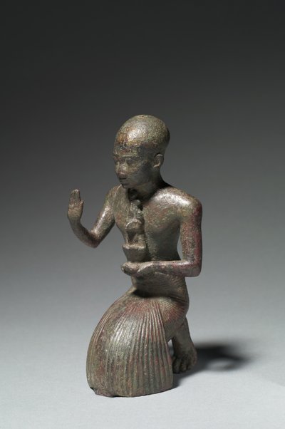 Estatueta de um sacerdote ajoelhado, 1186-1069 aC de Egyptian 20th Dynasty