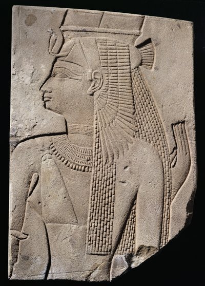 Alívio de um consorte divino, período tardio, c.780-656 aC (arenito) de Egyptian 25th Dynasty