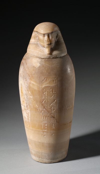 Frasco Canópico com Cabeça de Homem, 664-525 aC de Egyptian 26th Dynasty