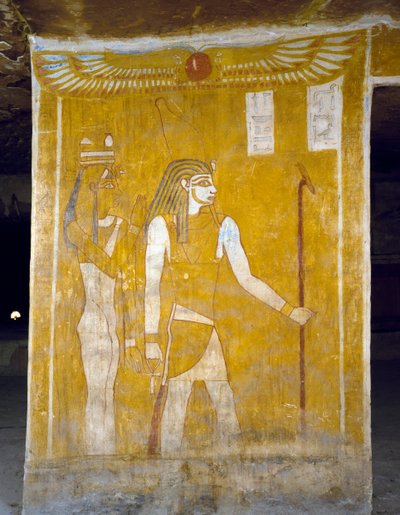 Pinturas murais do Túmulo de Pa Nentwy, Bahariya Oasis, Gizé, Egipto. Civilização Egípcia, 26ª Dinastia, 663-525 AC. de Egyptian 26th Dynasty